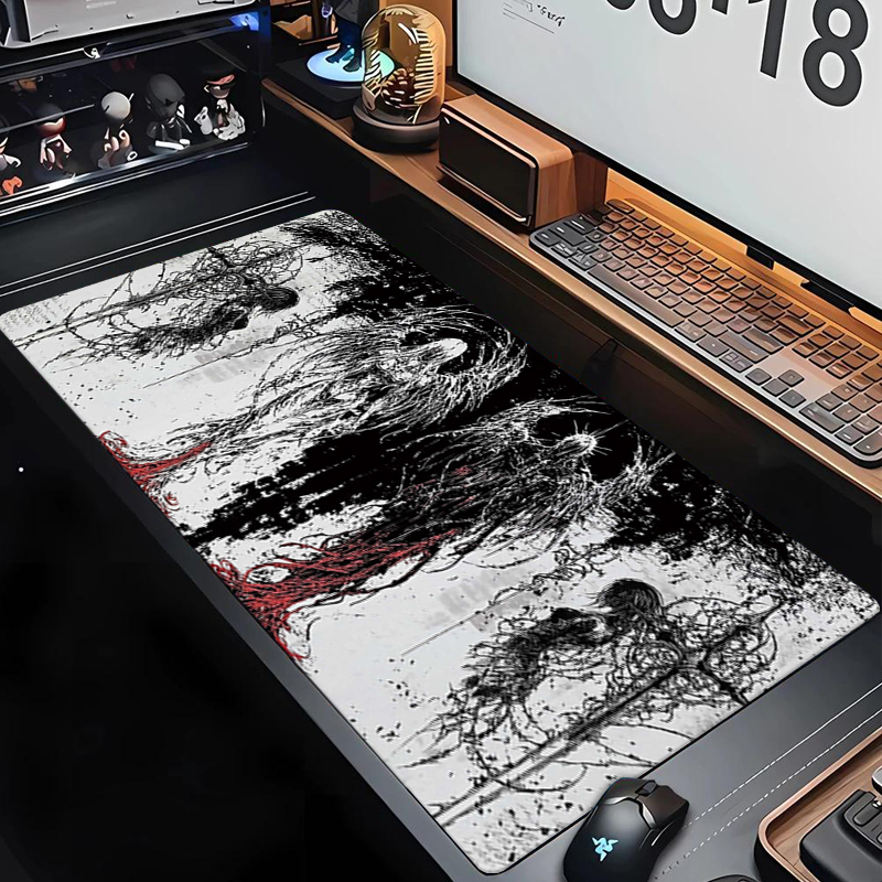 Keyboard Gaming Black - ダークエンジェルアートデザイン大型サイズ滑り止めゴム製マウスパッドXXLゴシックシンボルブラックコンピューターゲームアクセサリーキーボードマット