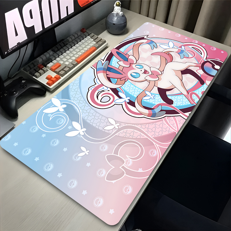 Gaming Keyboard Higround - 大型ピンクかわいいマウスパッド XXL ゲームコンピュータアクセサリー P-ポケモン シルベオン キーボード