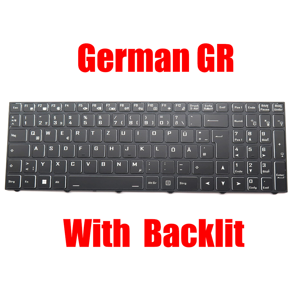 Keyboard Gaming Black - Captiva用のドイツ語のラップトップキーボード,高度なゲーム,黒のバックライト,I64-283, I64-286,gh7,536ig,21v1,nh77dpq,new