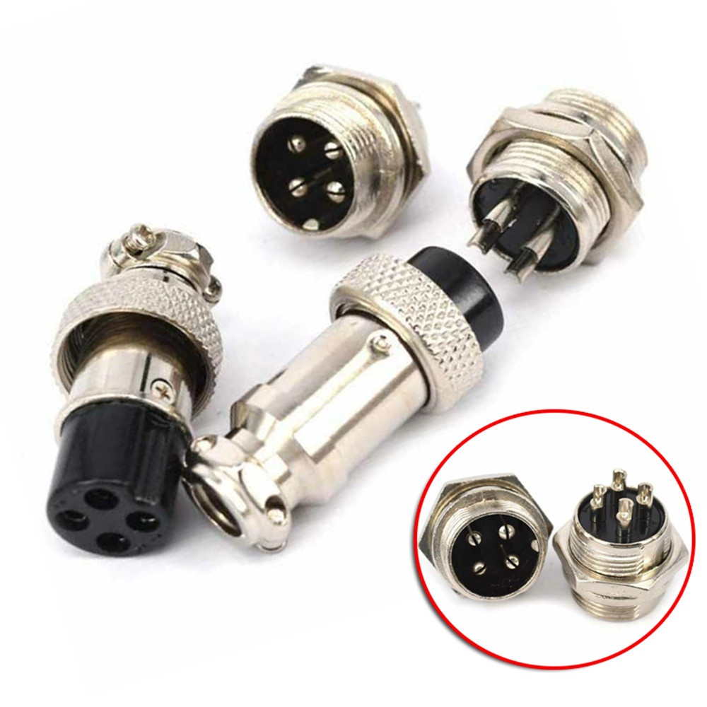 GX16-4 4ピン航空コネクタキット 5ペア 金属製パネル - Aviator Connector Kit のレビューと価格