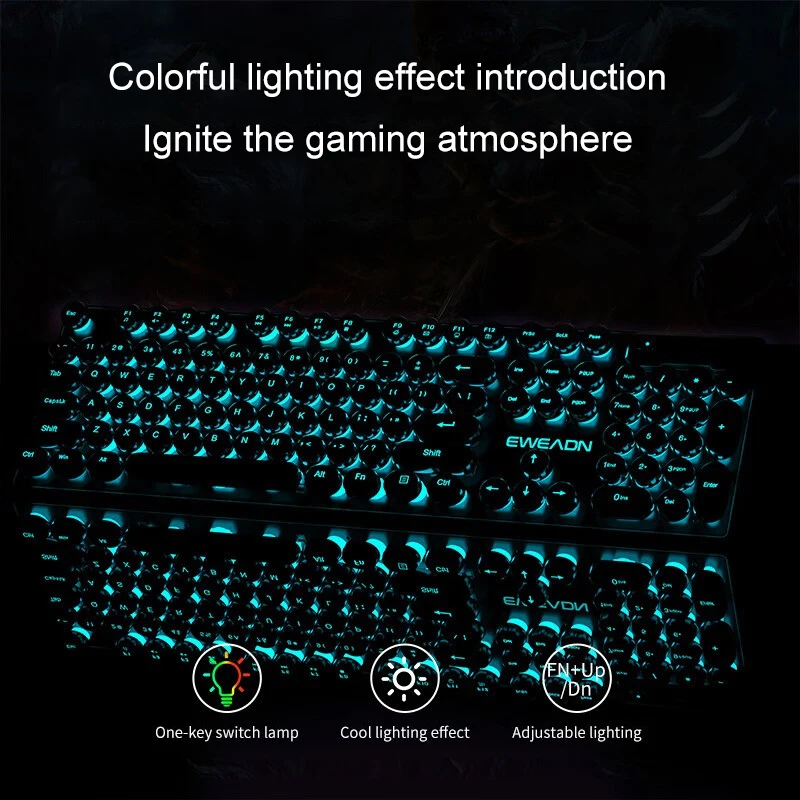 レトロパンクメカニカル風キーボードマウスセット有線ワイヤレス - Gaming Keyboard No Rgb のレビューと価格