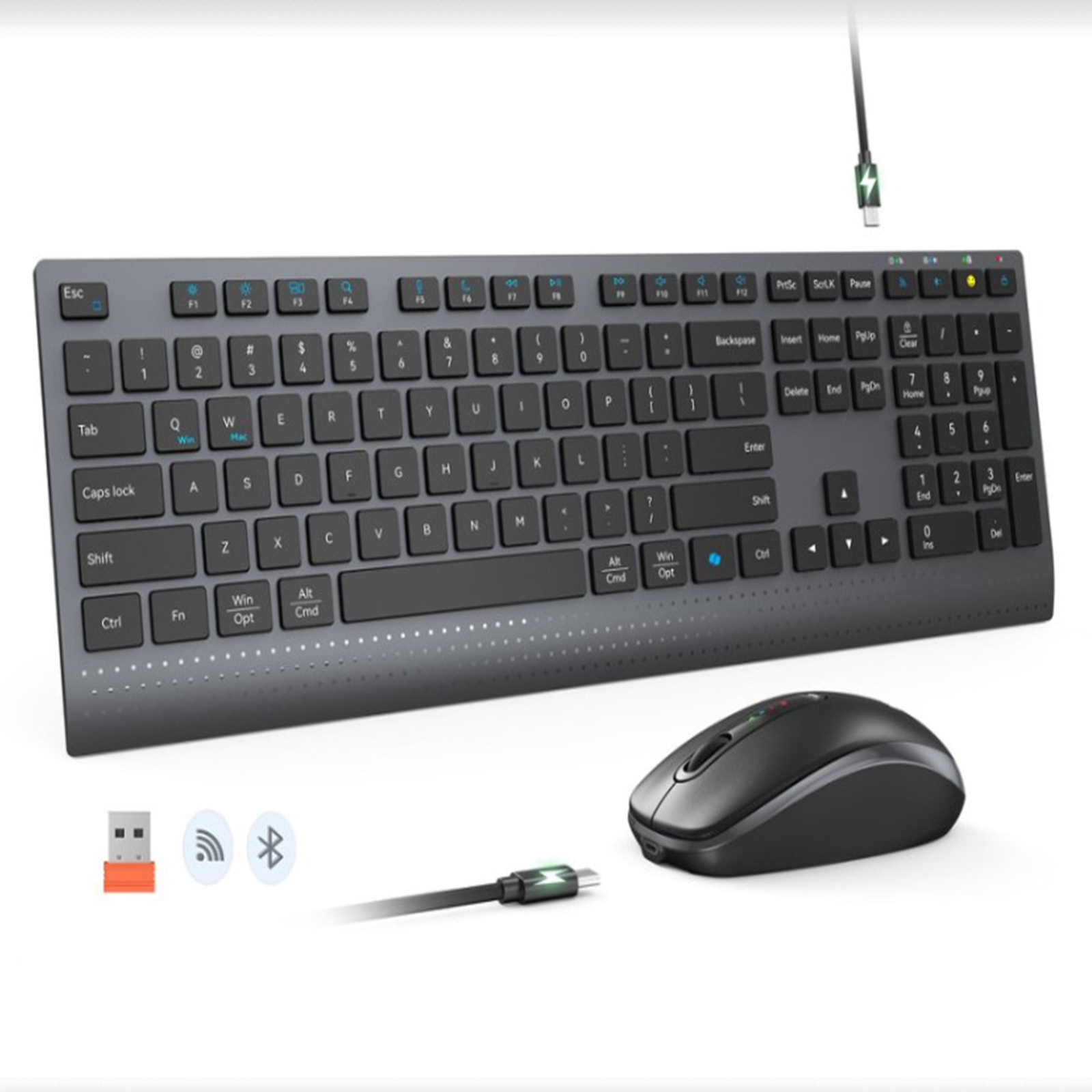 Bluetooth 2.4G デュアルモード ワイヤレス フ - Gaming Keyboard Mouse And Headset Combo のレビューと価格