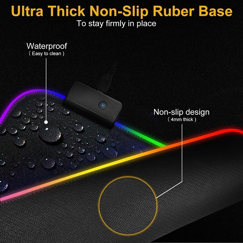 LED ライトマウスパッド RGB キーボードカバーデスクマ - Gaming Keyboard No Rgb のレビューと価格