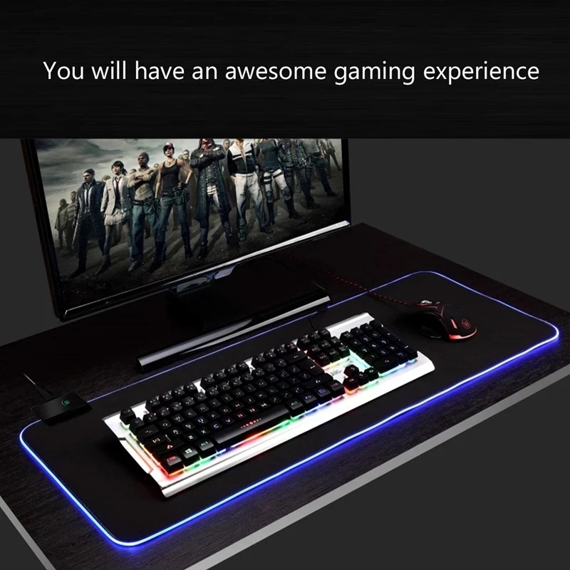 LED ライトマウスパッド RGB キーボードカバーデスクマ - Gaming Keyboard No Rgb のレビューと価格