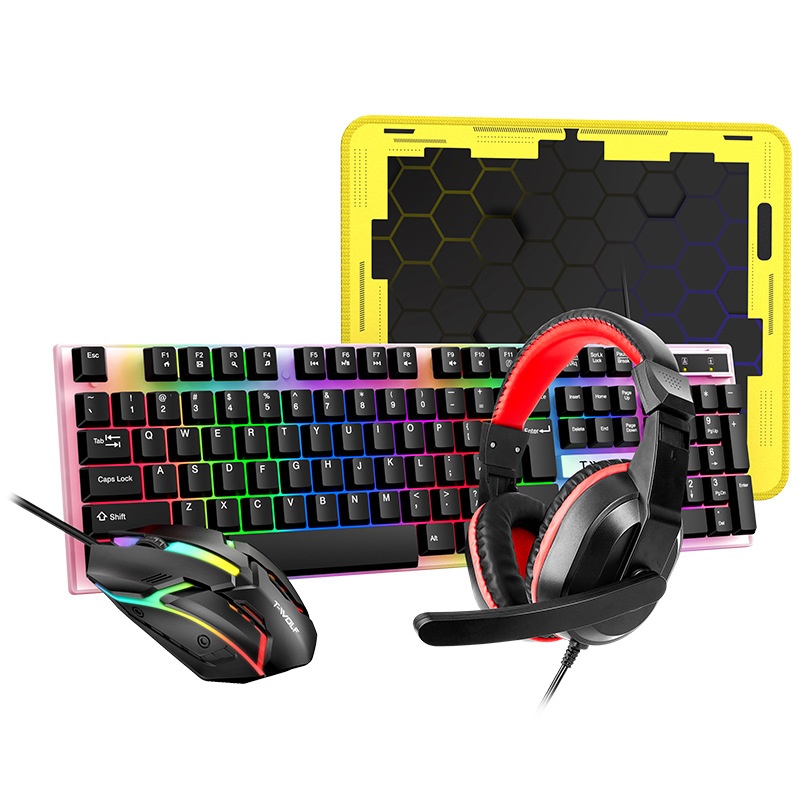 スペイン語・ロシア語キーボードレイアウト ゲーミングコンボ  - Gaming Keyboard Mouse And Headset Combo のレビューと価格