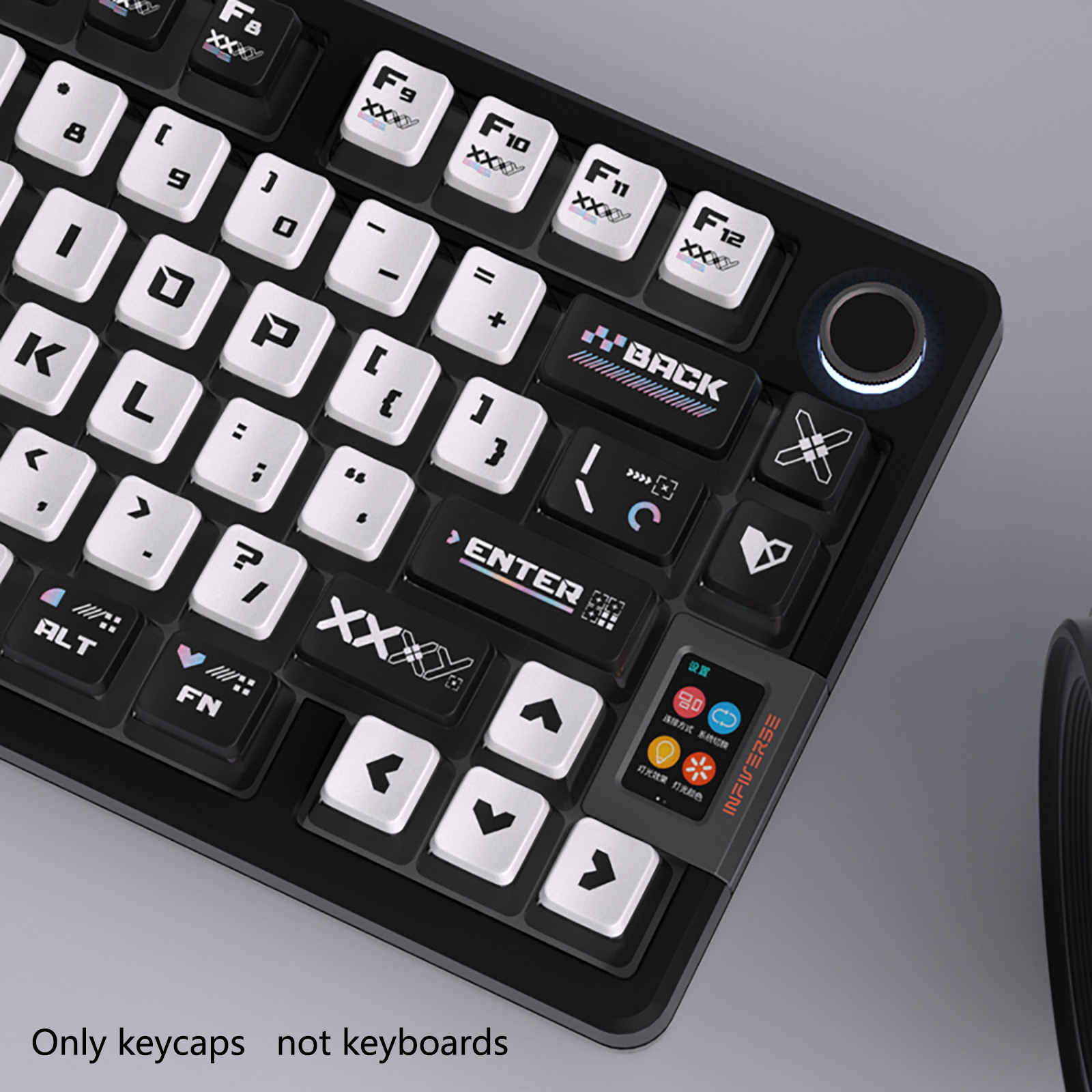 122 キー黒白プリンテーマキーキャップキーキャップ四面透明 - Keyboard Gaming Black のレビューと価格