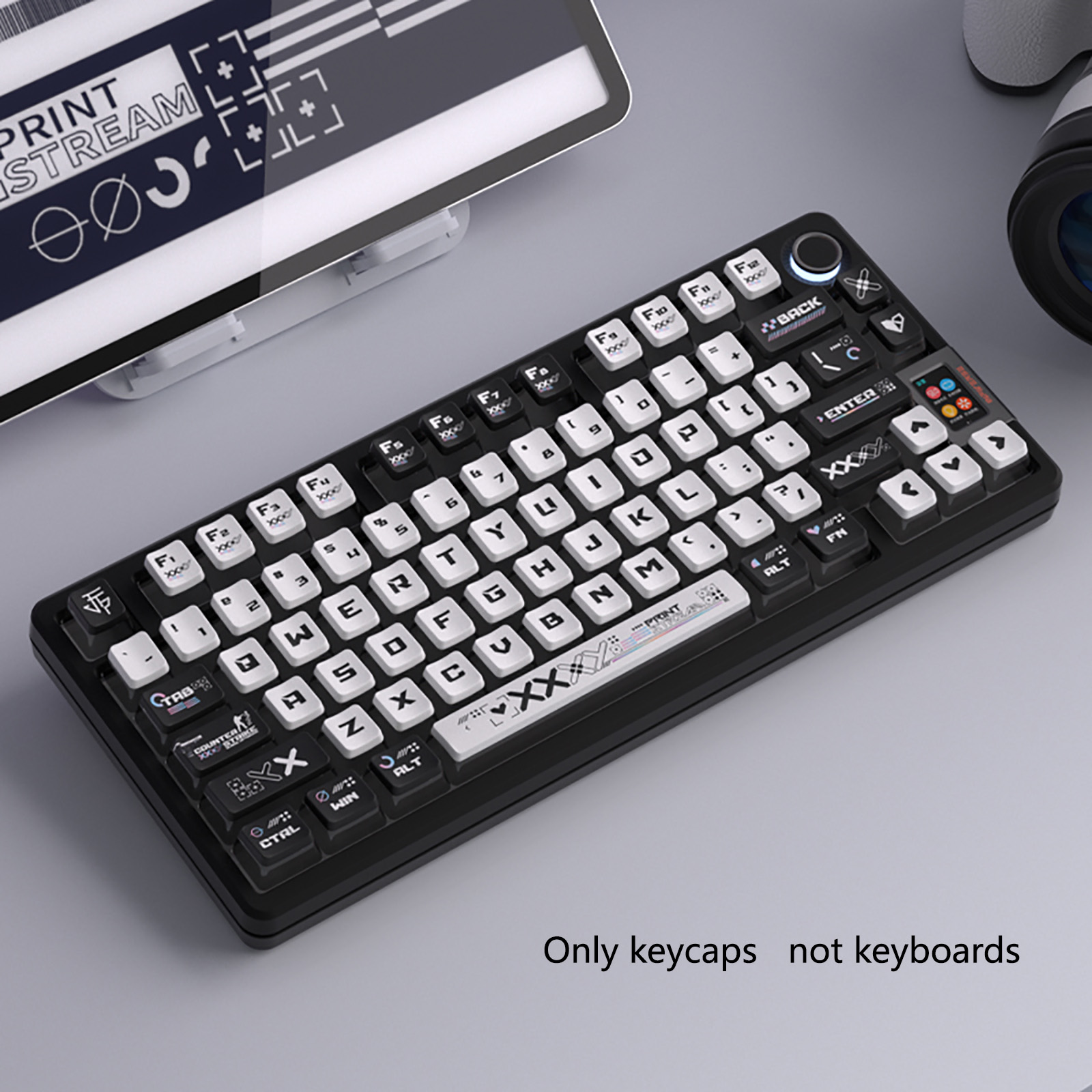 122 キー黒白プリンテーマキーキャップキーキャップ四面透明 - Keyboard Gaming Black のレビューと価格