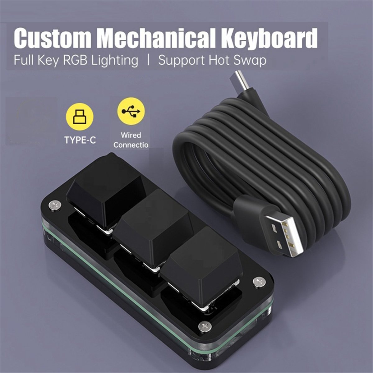 doyou 3 キー マクロ プログラミング ミニ キーボー - Keyboard Gaming Black のレビューと価格