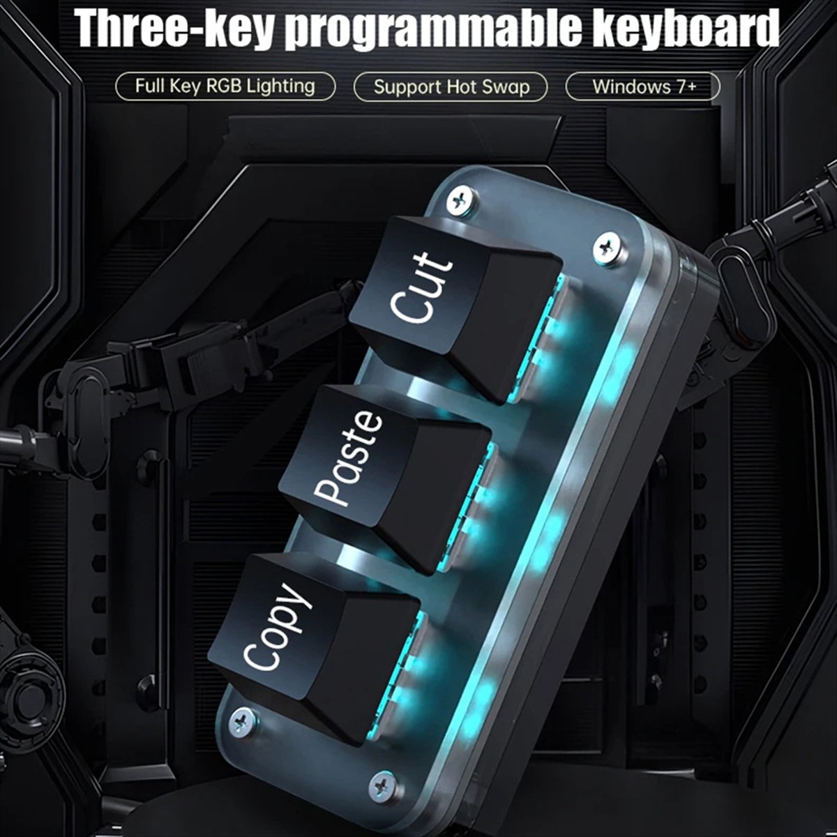 doyou 3 キー マクロ プログラミング ミニ キーボー - Keyboard Gaming Black のレビューと価格