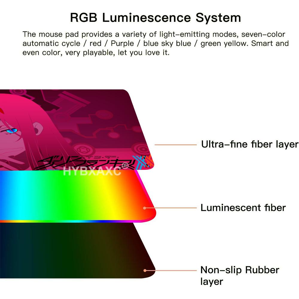 RGB LED かわいいゼロツーガールマウスパッド新しい大型 - Gaming Keyboard No Rgb のレビューと価格