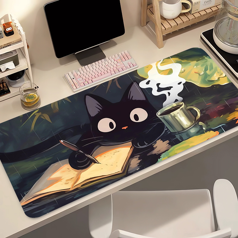 かわいい黒猫シリコンソフトゲーミングマウスパッド大型キーボー - Keyboard Gaming Black のレビューと価格