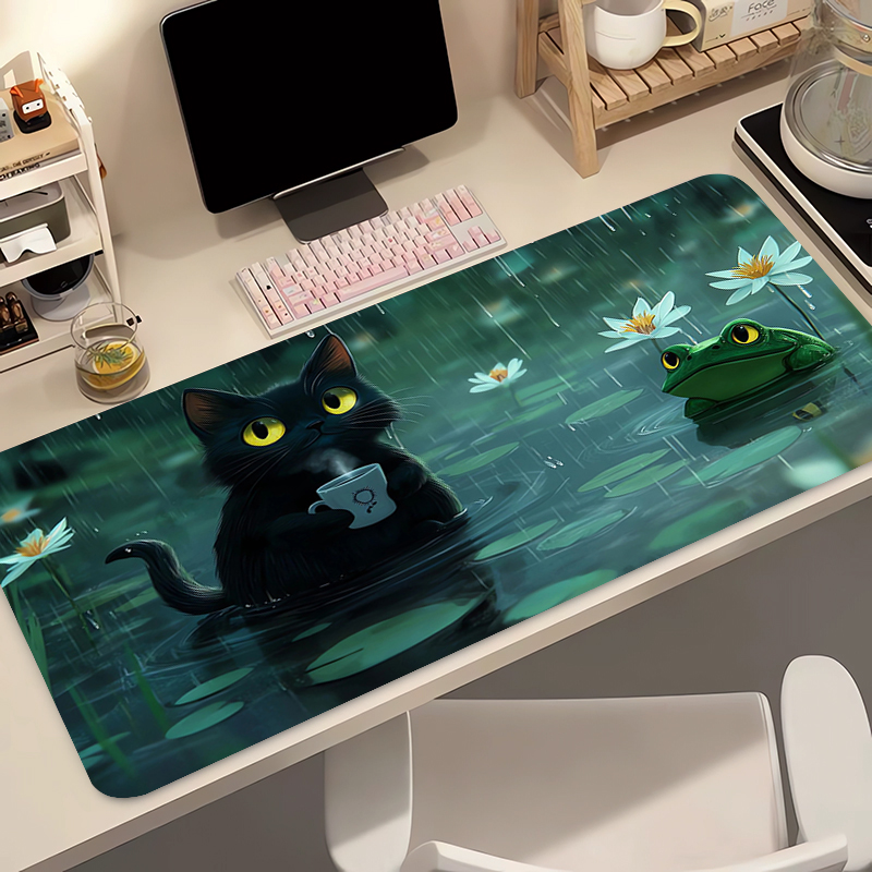 かわいい黒猫シリコンソフトゲーミングマウスパッド大型キーボー - Keyboard Gaming Black のレビューと価格