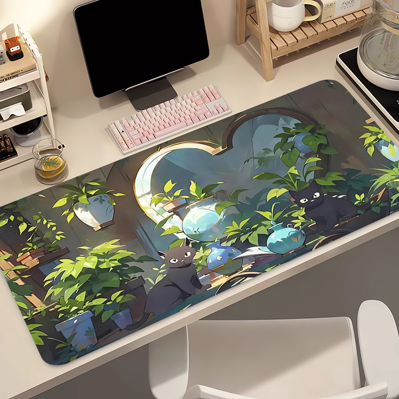 かわいい黒猫シリコンソフトゲーミングマウスパッド大型キーボー - Keyboard Gaming Black のレビューと価格
