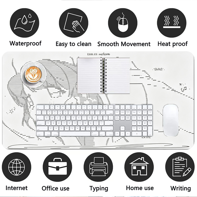 1 個革製マウスパッドアニメエンジェルガール Y2k かわい - Gaming Keyboard Nearby のレビューと価格